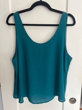 Forever 21 Teal Scoop Neck Sleeveless Tank